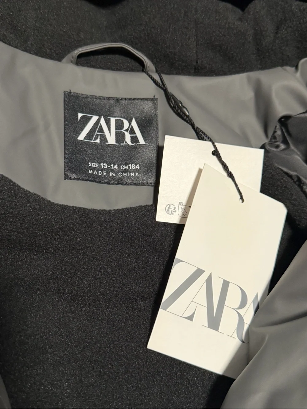 NWT ZARA STCRW Fleece Lined Hooded Rain Jacket – Size 13/14